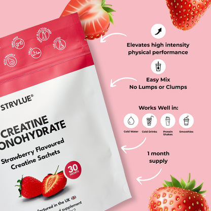 STRVLUE Creatine Sachets – Strawberry