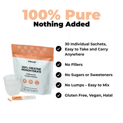 STRVLUE Creatine Sachets – Unflavoured