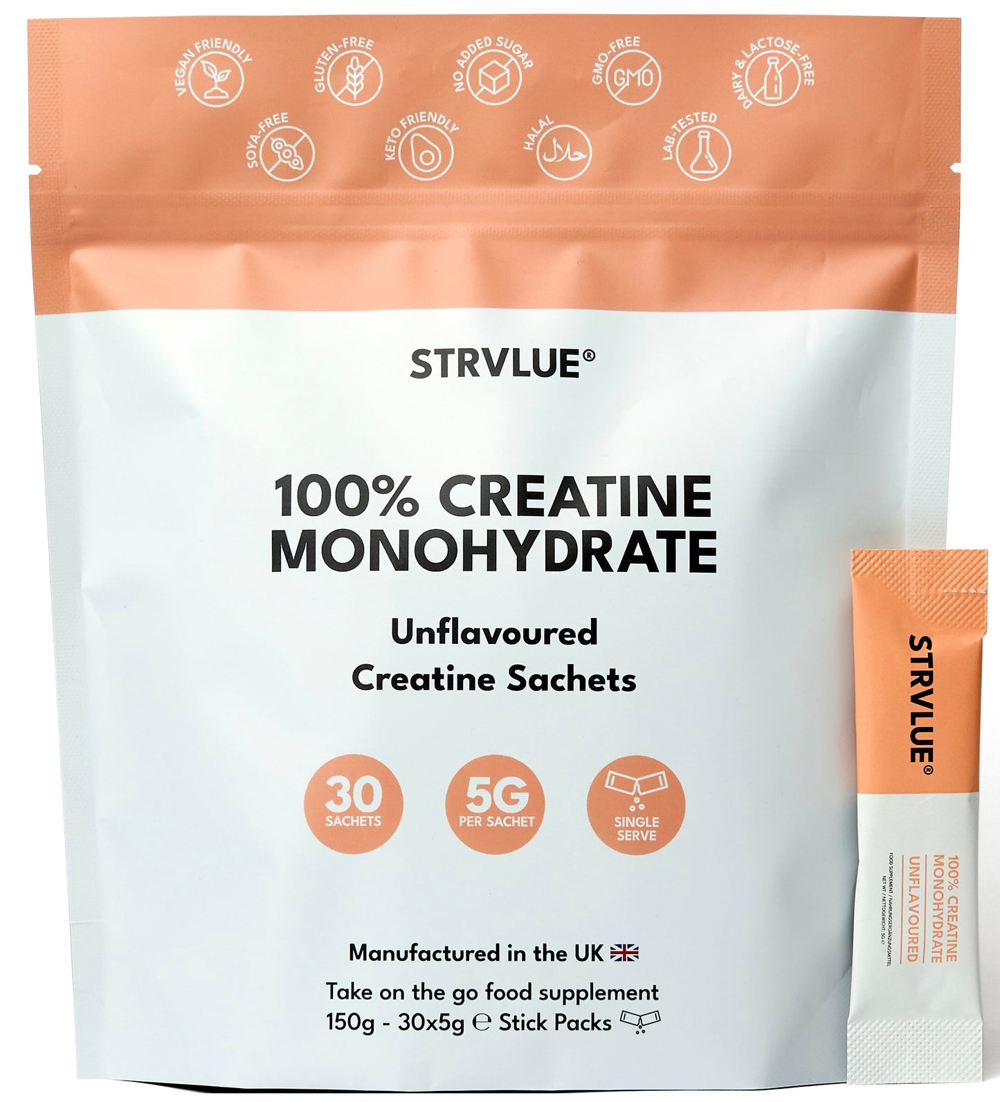 STRVLUE Creatine Sachets – Unflavoured