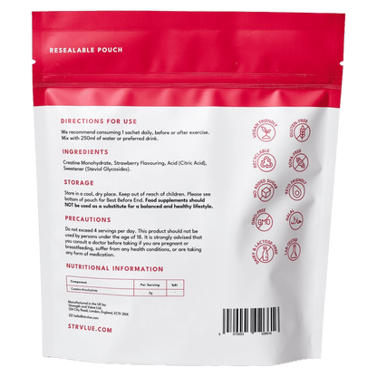 STRVLUE Creatine Sachets – Strawberry