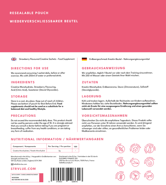 CreaSachet 30 Pack – Strawberry Flavour