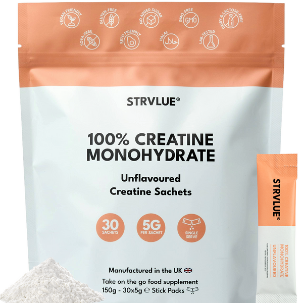 Creatine Str STRVLUE Creatine Sachets | Lab Tested Micronised Creatine Monohydrate