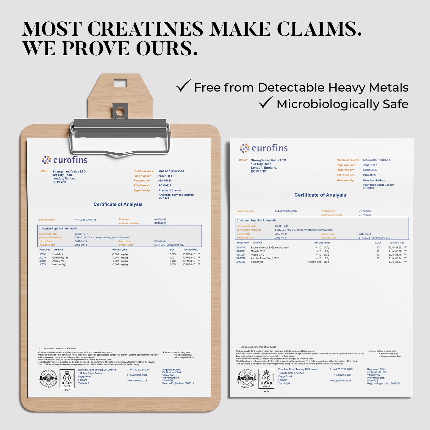 STRVLUE Creatine Sachets – Unflavoured